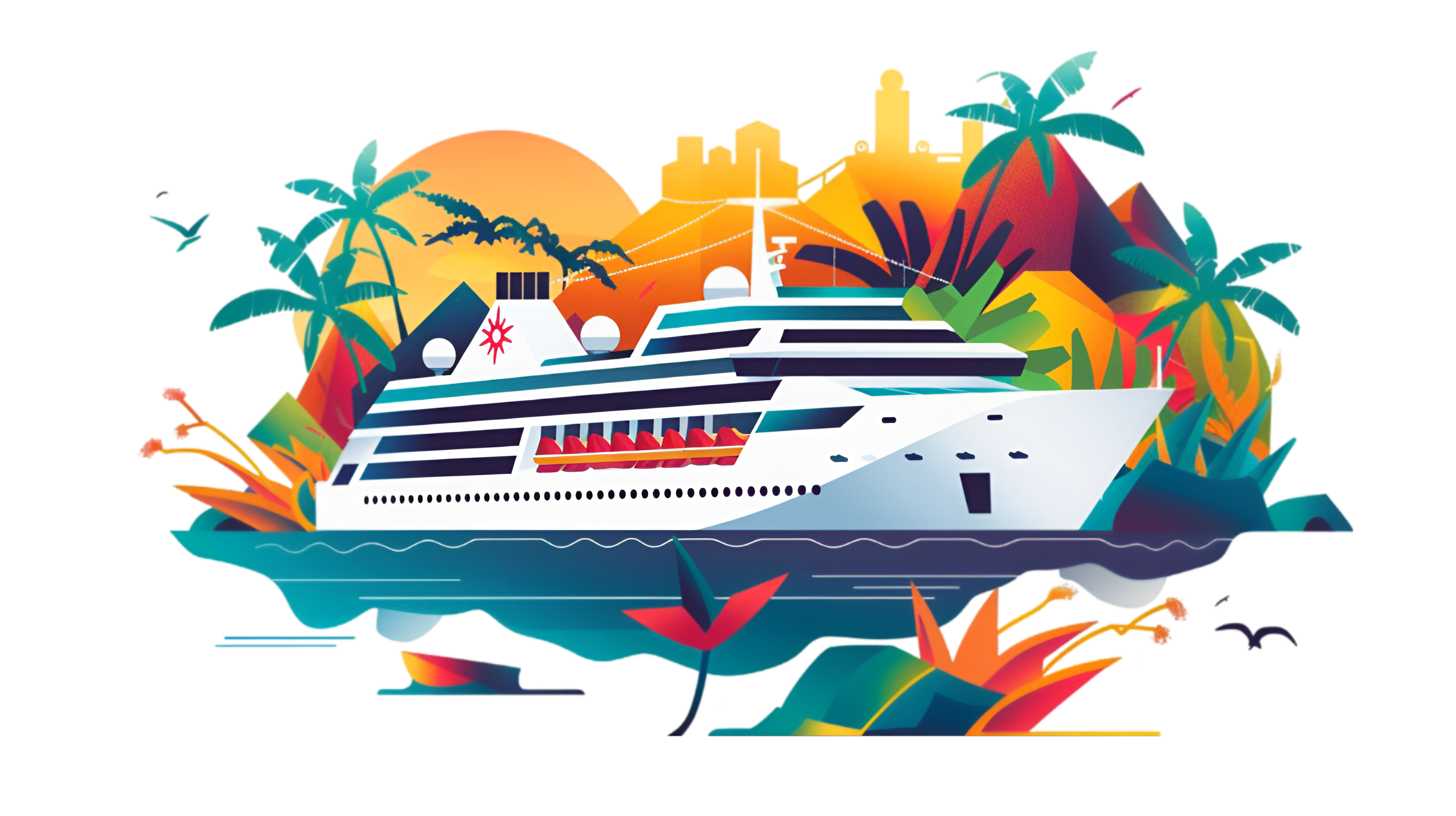 Luxury cruise ship deck